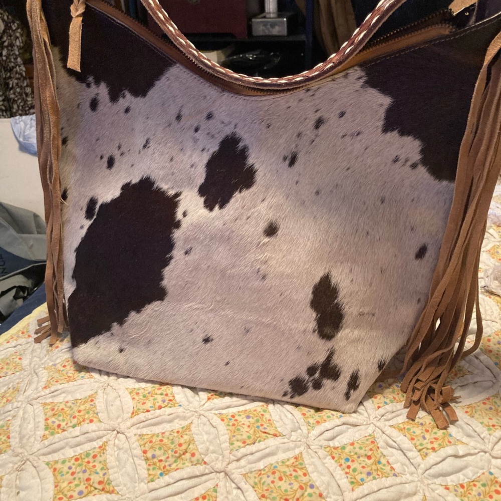 Buffalo hide Fringe Tote Bag